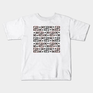 Mosaic Pattern. pink. white. grey. Kids T-Shirt